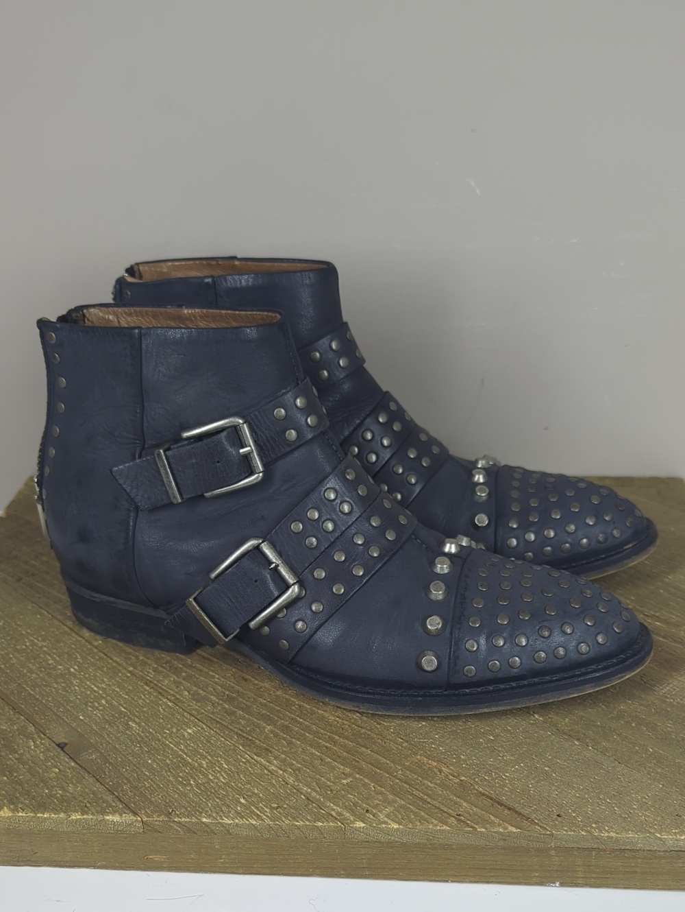 Diesel Studded Leather Ankle Boots  WoMen - 37